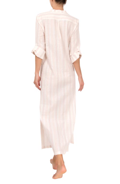 Everyday Ritual Tracey Stripe Cotton Nightgown In Strawberry Stripe