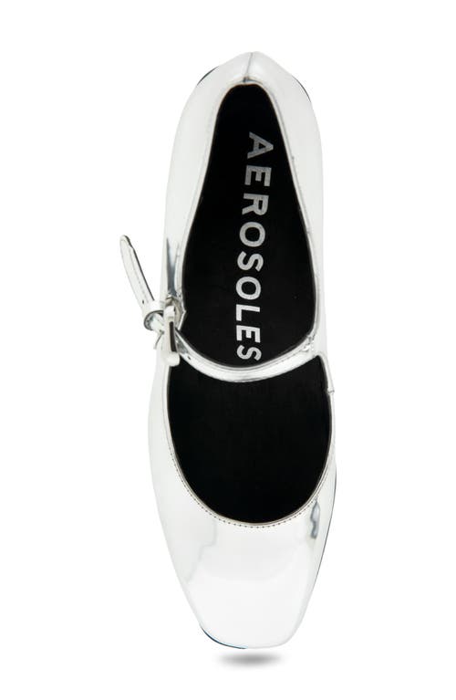 Shop Aerosoles Cali Mary Jane Pump In Silver Mirror Metallic