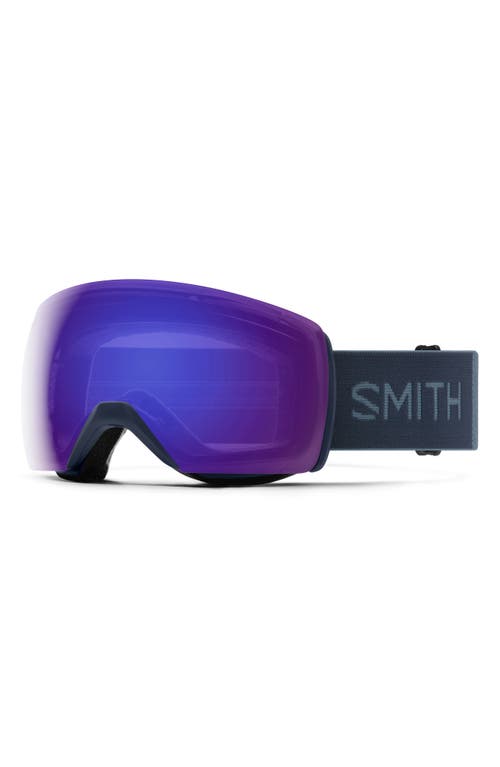 Shop Smith Skyline Xl 165mm Chromapop™ Snow Goggles In French Navy/chromapop Violet