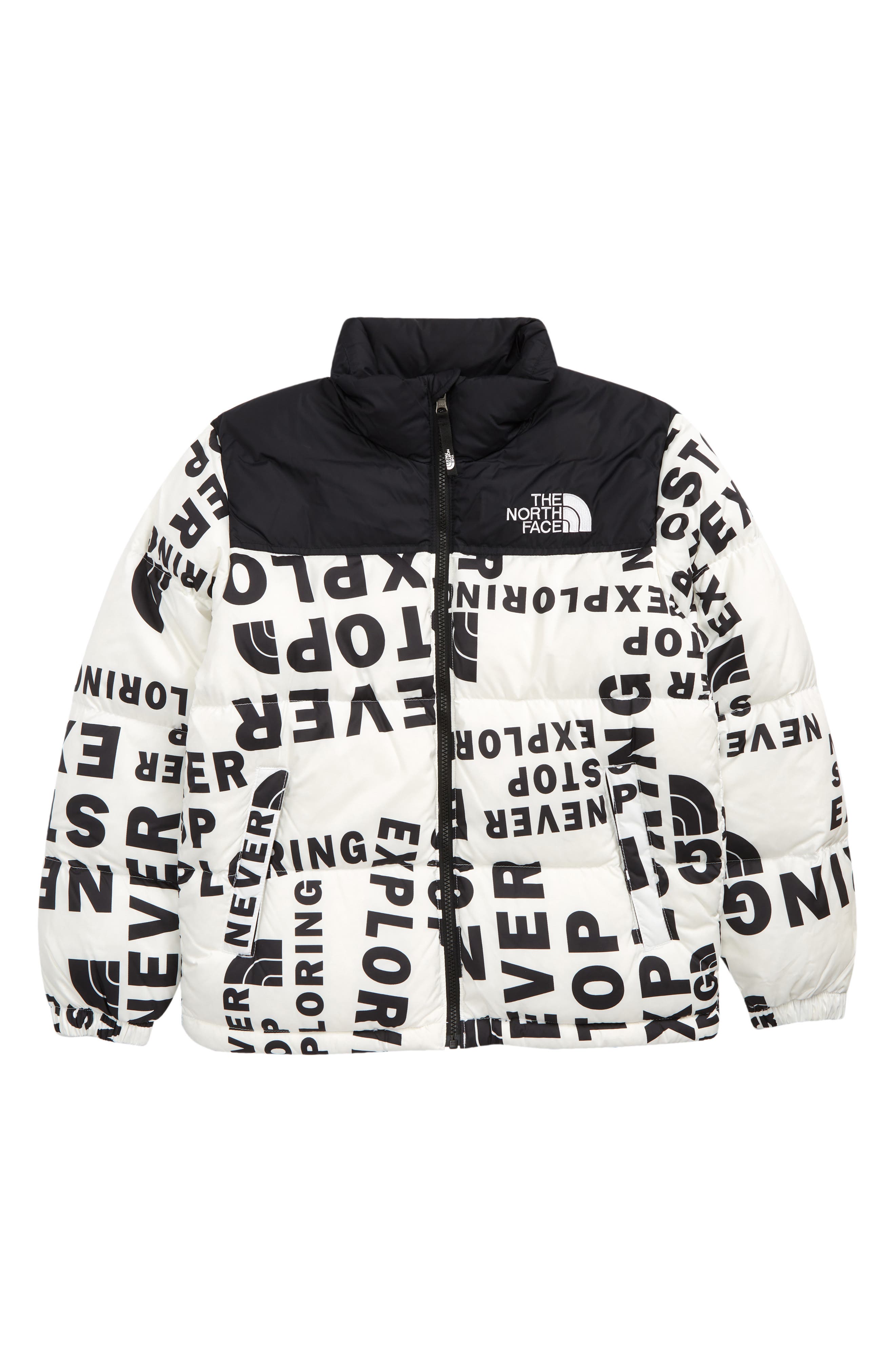 the north face nuptse all over print jacket junior