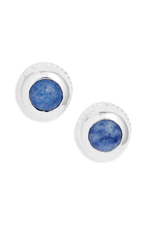 Anna Beck Dumortierite Stud Earrings in Silver 