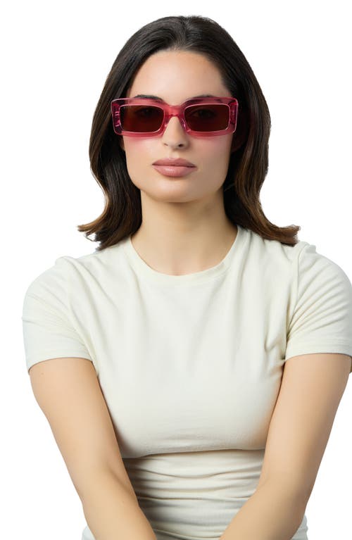 Diff Indy 51mm Polarized Rectangular Sunglasses In Pink