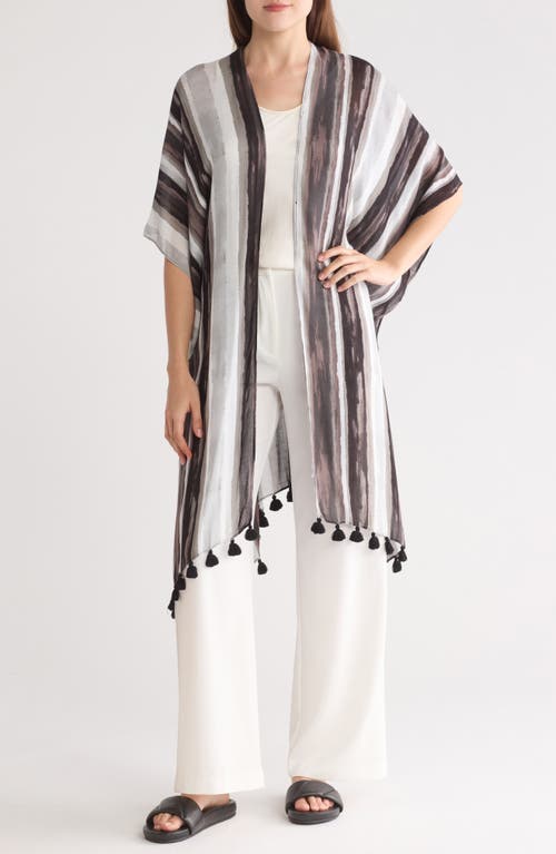 Nordstrom Print Tassel Duster In White Sunstripe
