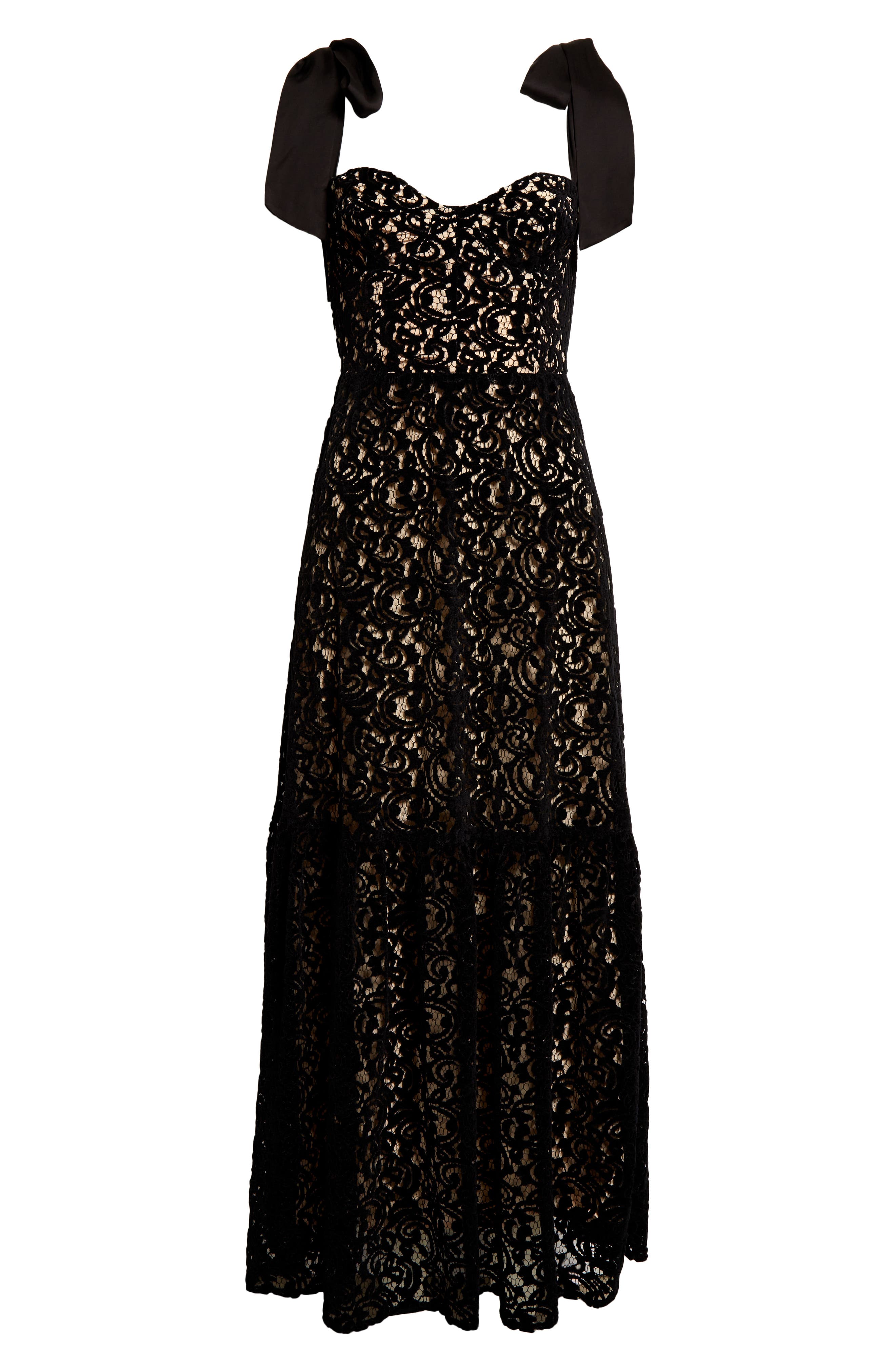 FARM Rio Velvet Lace Gown in Black | Smart Closet FARM Rio Velvet Lace Gown in Black | Smart Closet