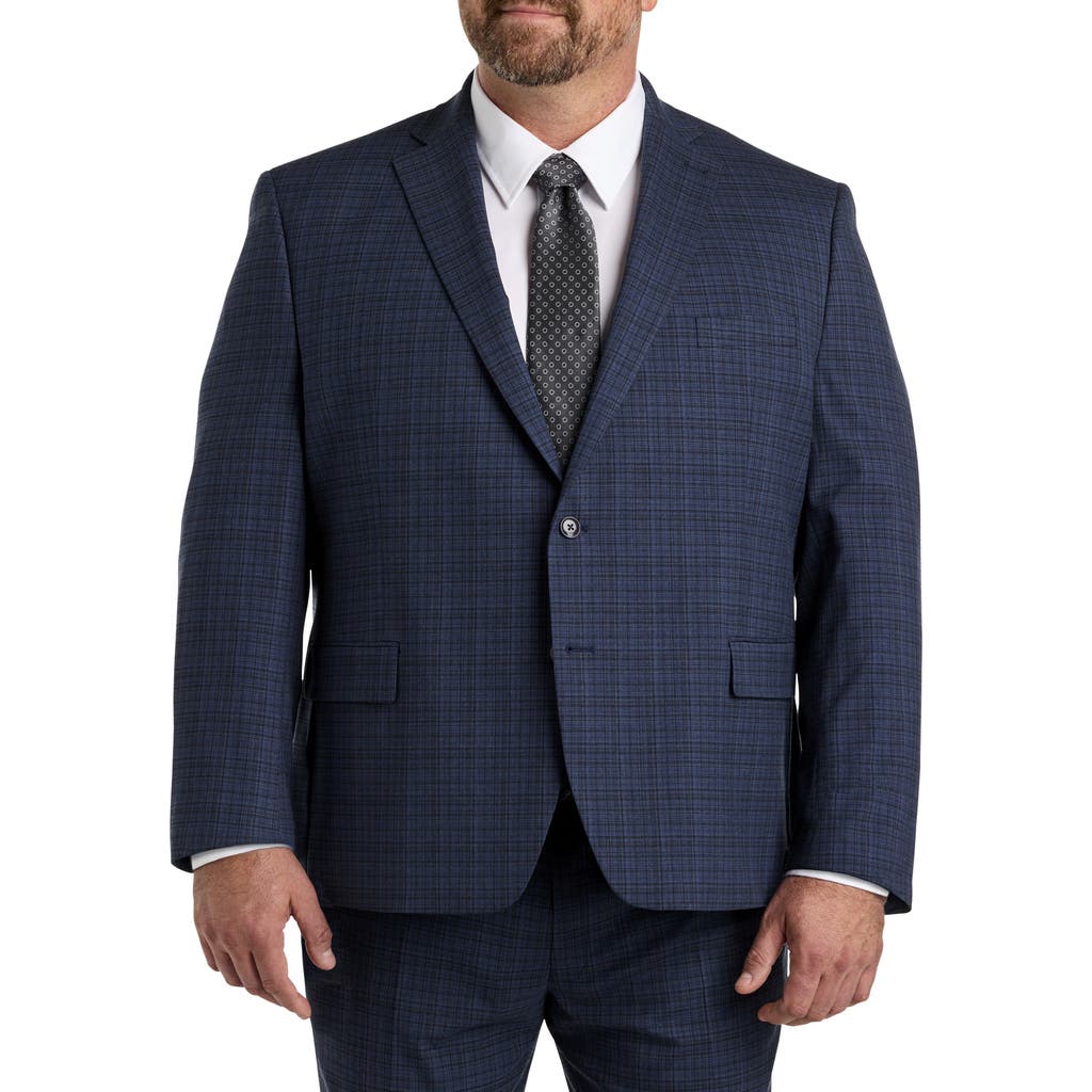 Michael Kors Check Patterned Suit Jacket In Blue
