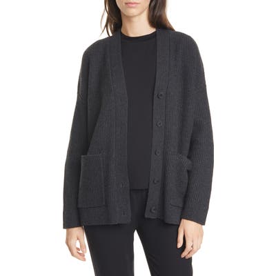 Eileen Fisher Cashmere & Wool Cardigan, Grey