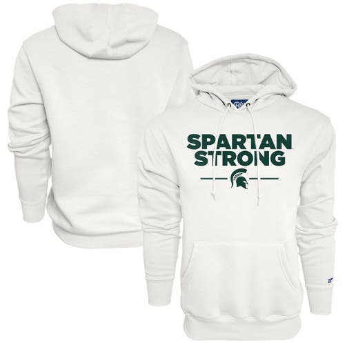 BLUE 84 Men's Blue84 White Michigan State Spartans Spartan Strong Pullover Hoodie