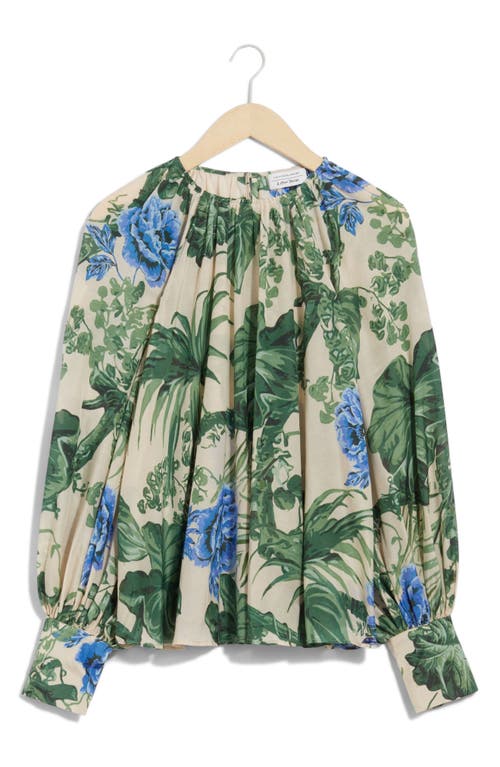 Shop & Other Stories Floral Cotton & Silk Trapeze Top In Aop Della