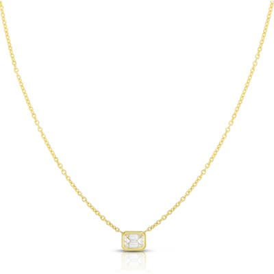 Roberto Coin Emerald Cut Diamond Pendant Necklace