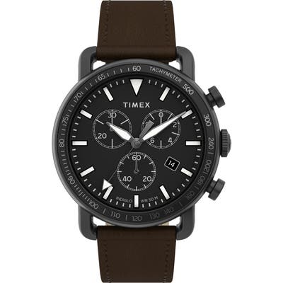 Timex Port Chronograph Leather Strap Watch, 42Mm