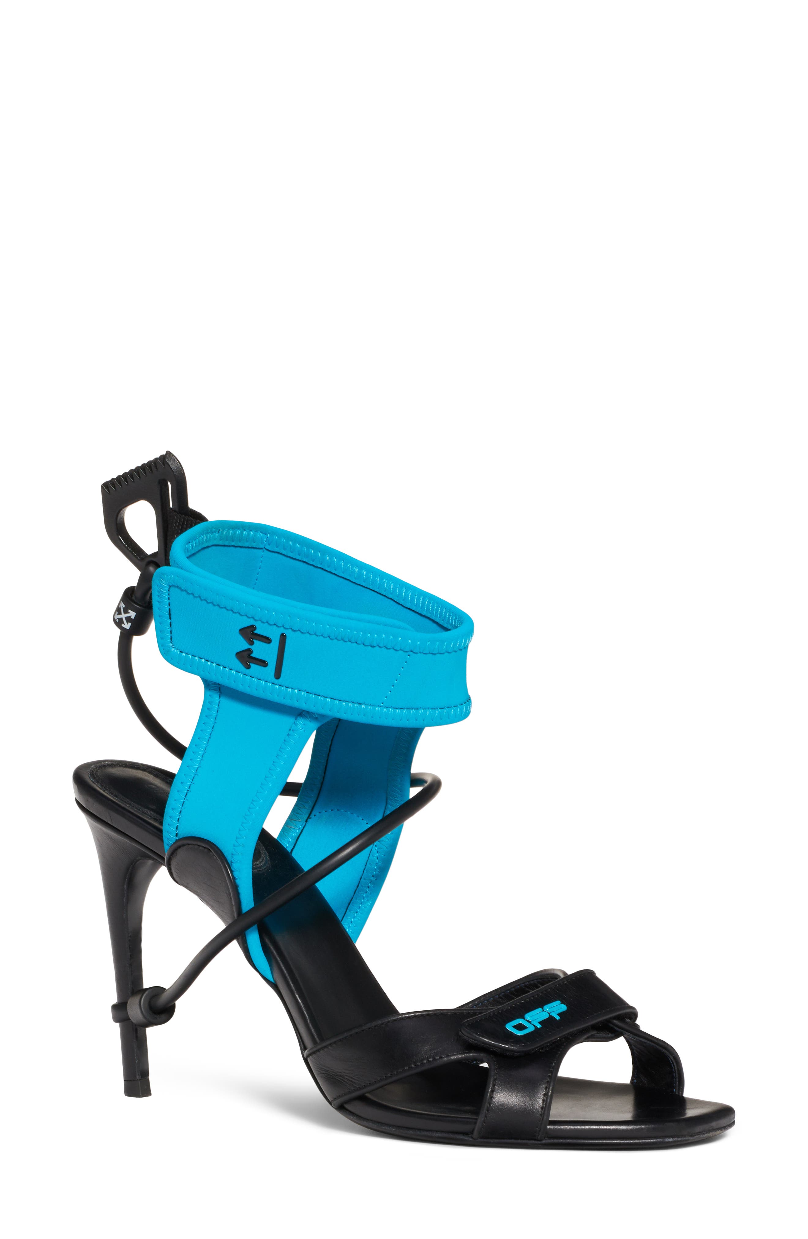 off white heels blue