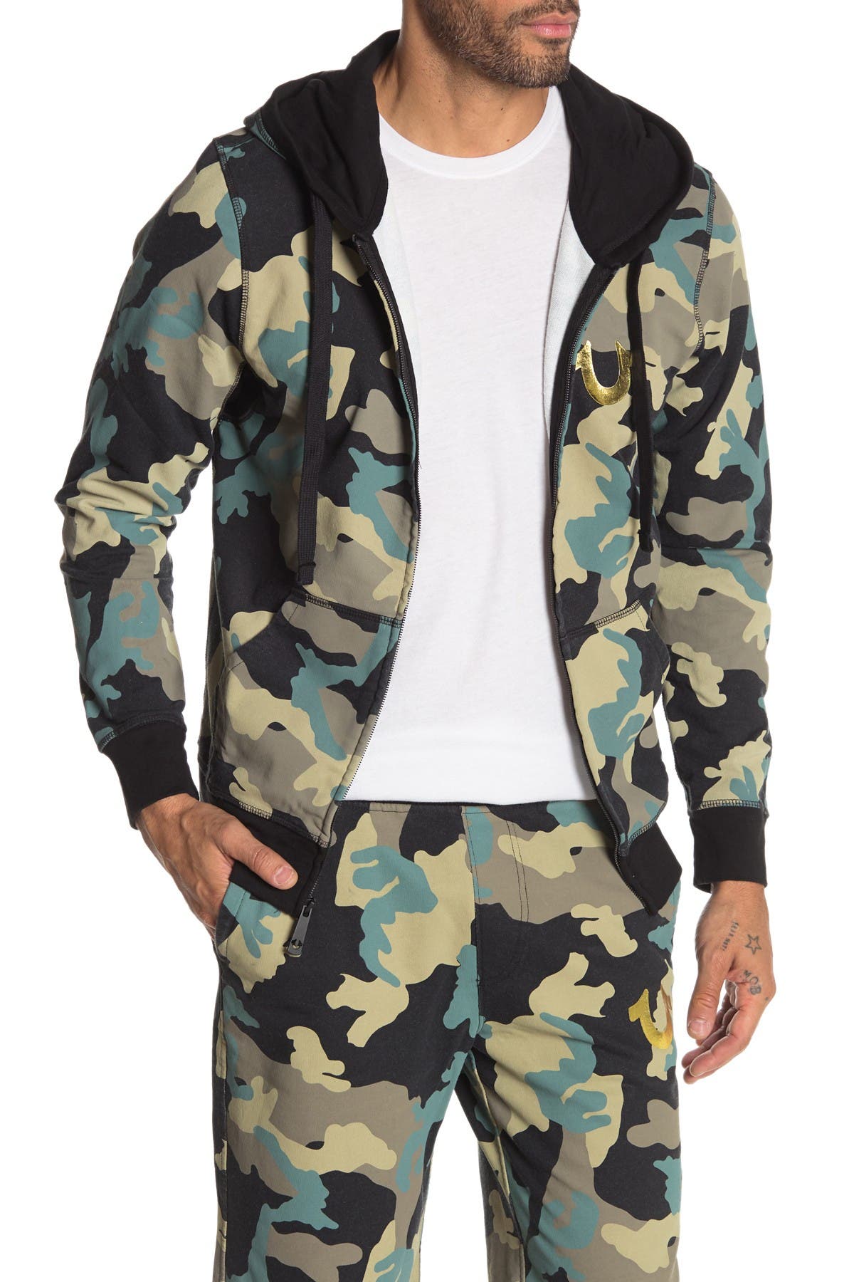 camo true religion hoodie