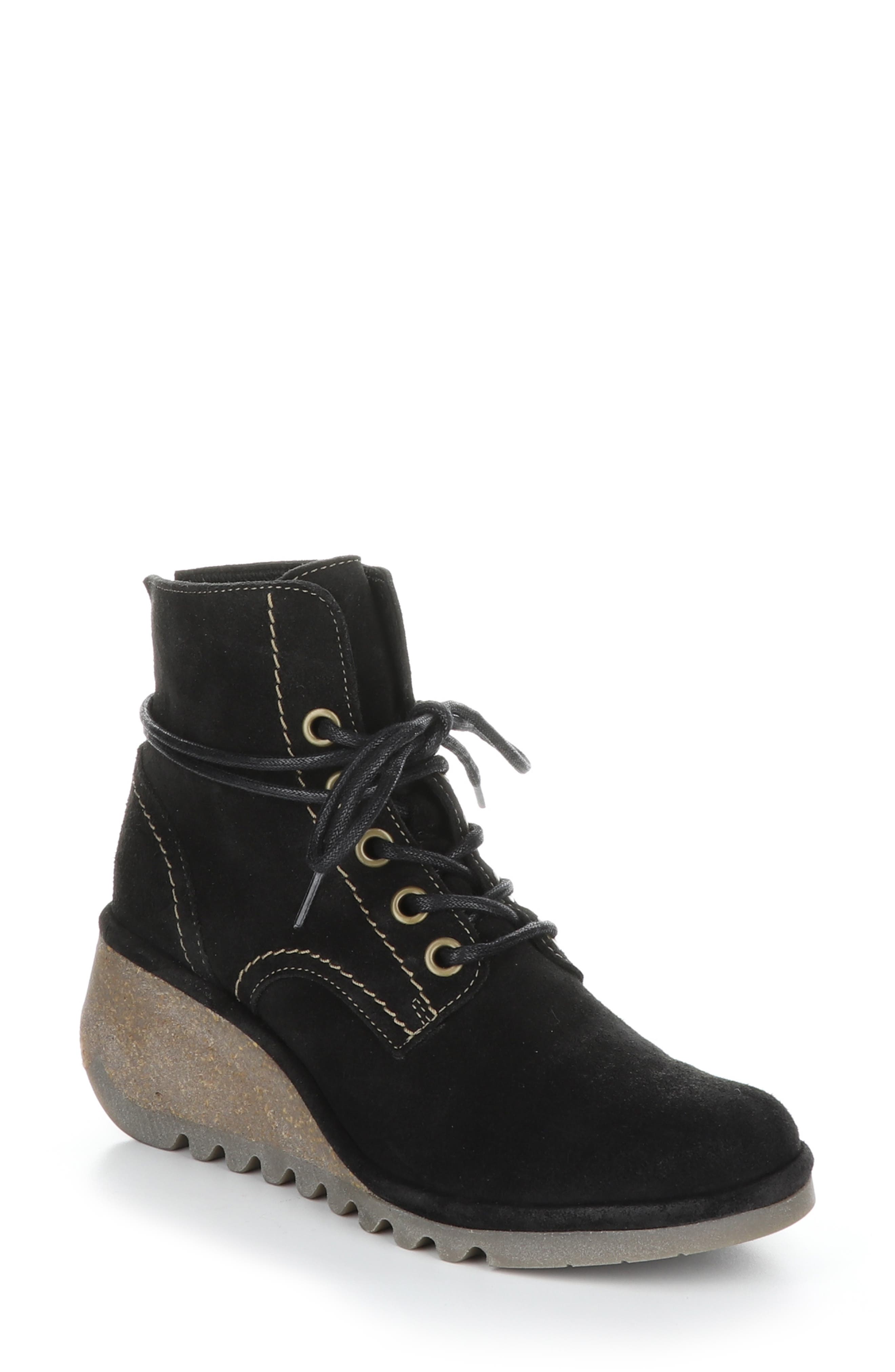 Womens Fly London Dalo Buckle Boots Sludge Suede Boots 