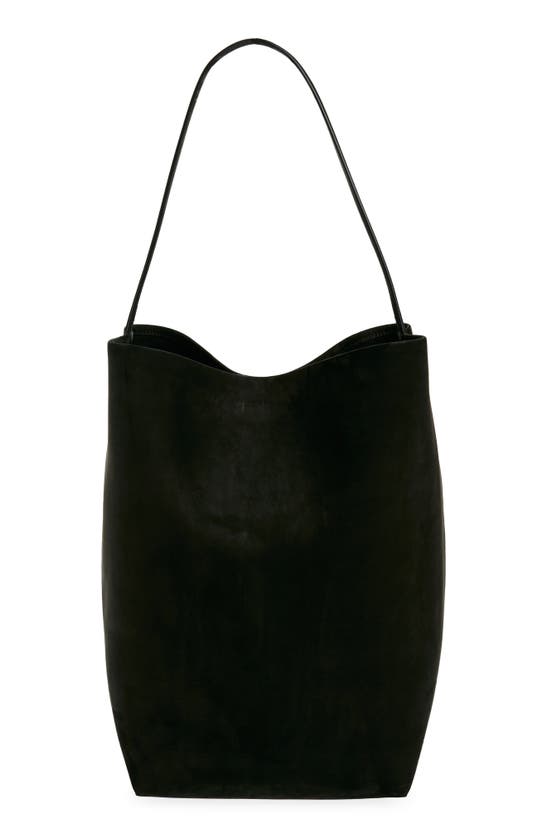 Shop The Row Large Park North/south Leather Tote In Black