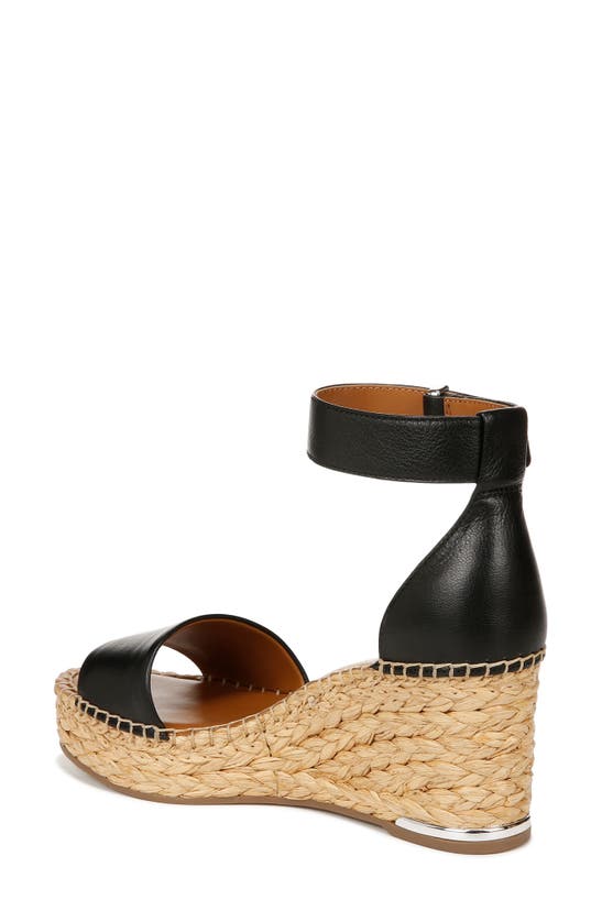 Shop Franco Sarto Clemens Ankle Strap Platform Wedge Sandal In Black Raffia