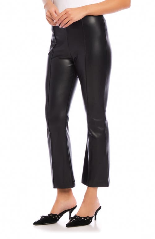 Shop Fifteen Twenty Sigourney Pintuck Crop Stretch Faux Leather Pants In Black