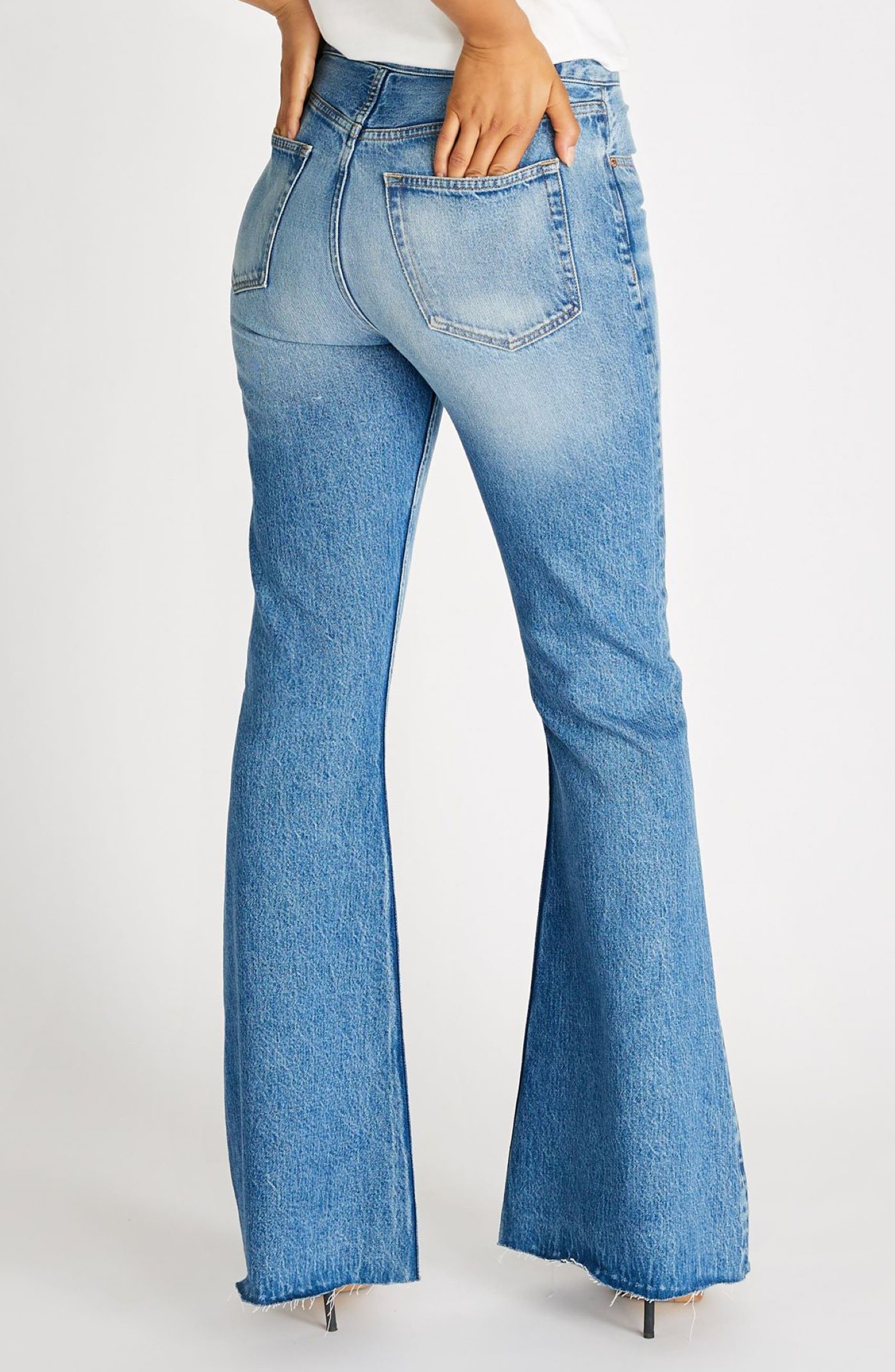 ÉTICA Nina Lace-Up Flare Leg Jeans | Nordstrom