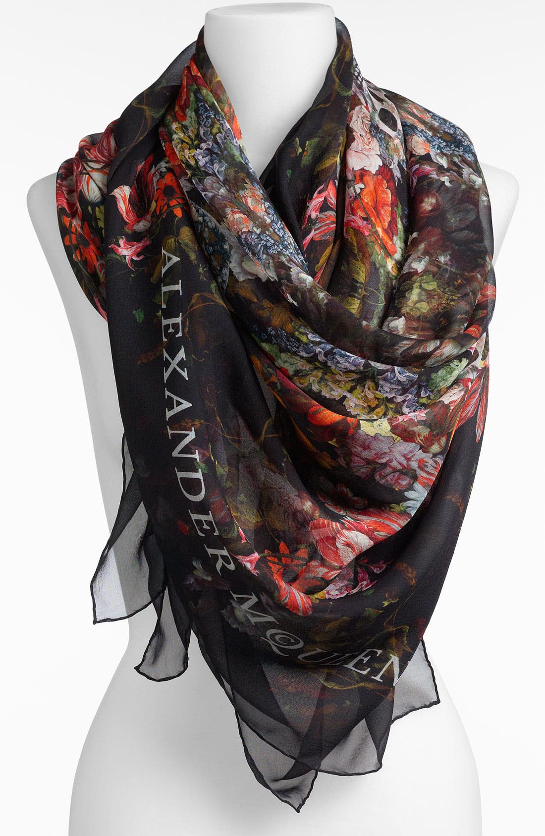 Alexander McQueen 'Vermeer Skull' Silk Scarf Nordstrom