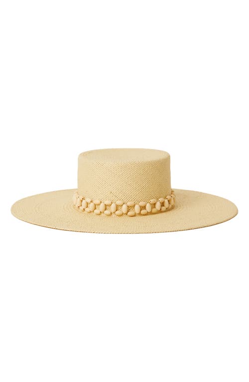 Evie Beaded Straw Hat in Natural