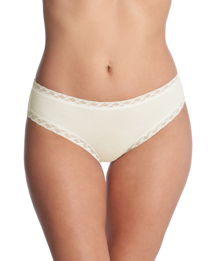 Shop Natori Bliss Cotton Girl Brief In Ivory