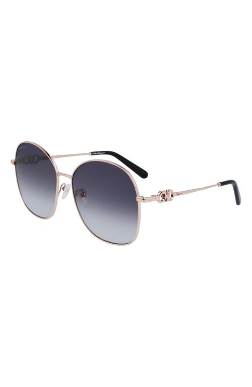 Shop Ferragamo 59mm Gradient Sunglasses In Rose Gold/grey Gradient