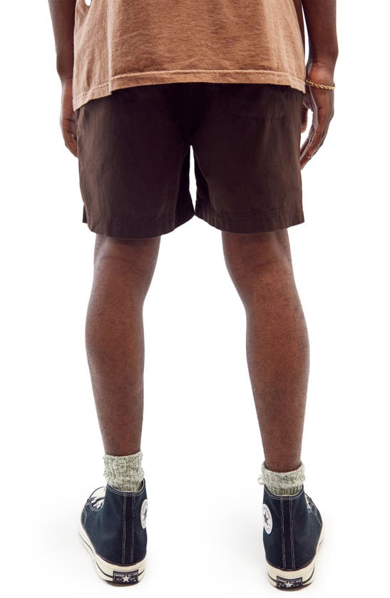 Shop Bdg Urban Outfitters Stripe Cotton Twill Shorts In Chocolate