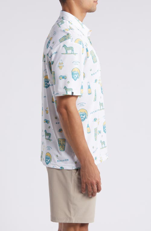 Swannies Jerry Icon Print Golf Polo In White