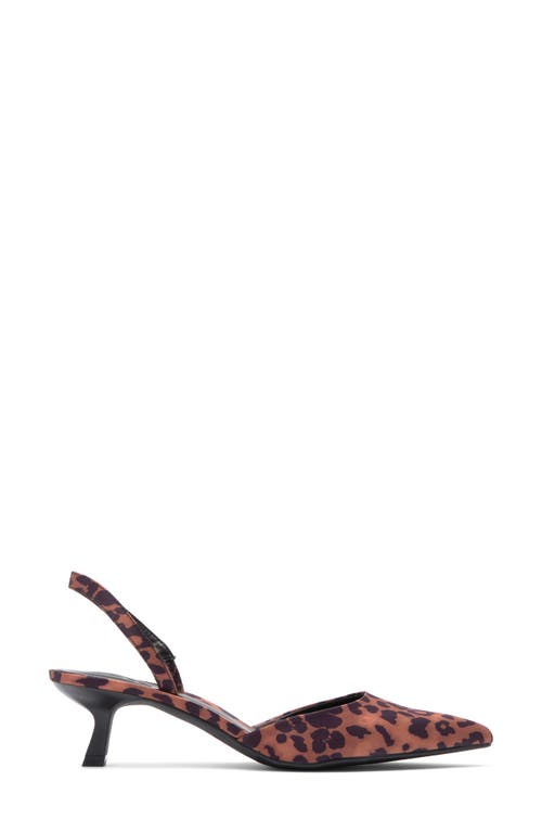 Open Edit Cammie Kitten Heel Slingback Pump In Tan Leopard