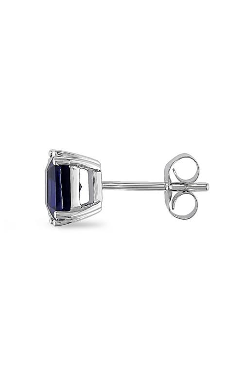 Delmar Lab-grown Blue Sapphire Stud Earrings In Blue