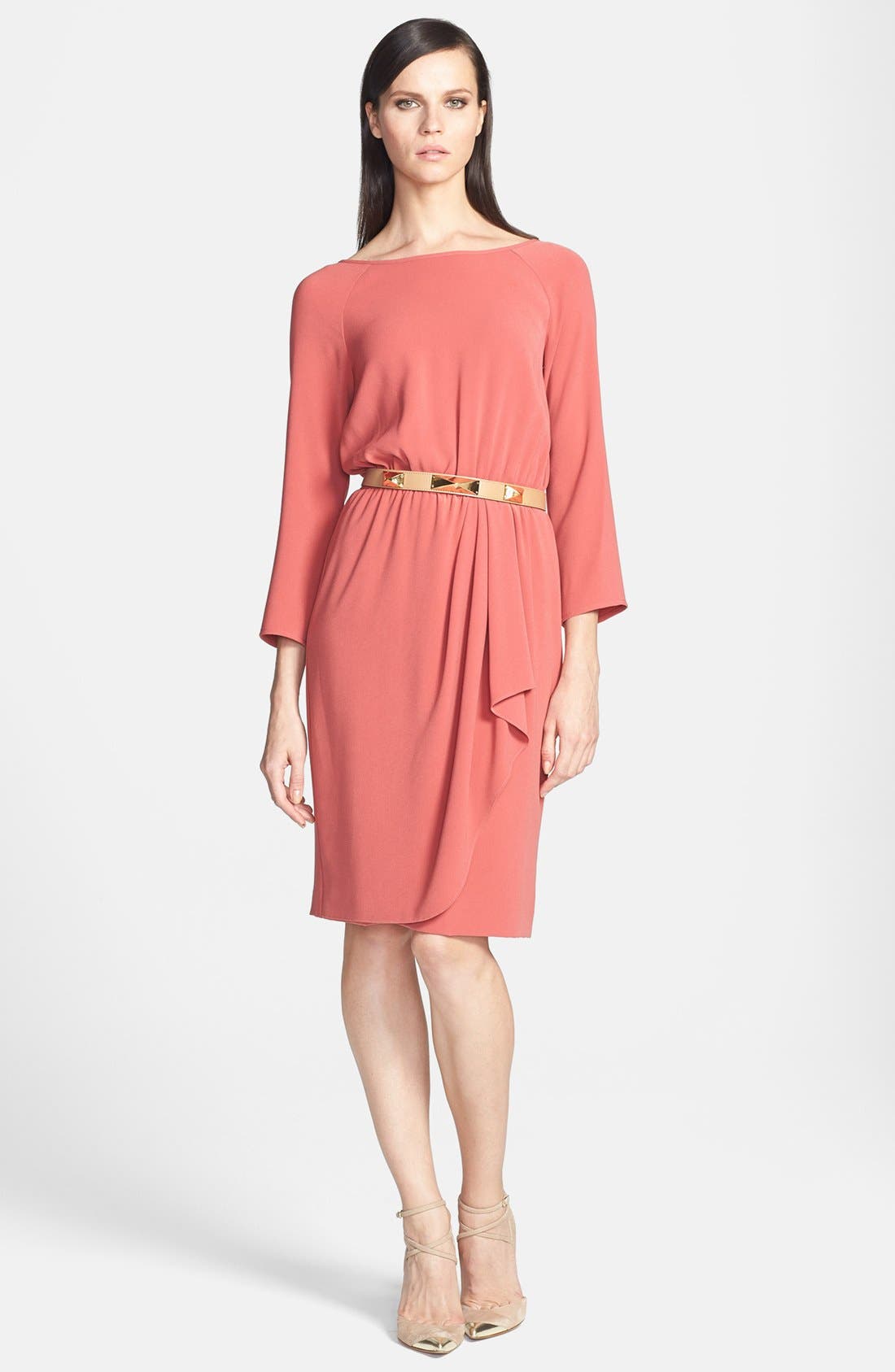 St. John Collection Front Drape Crepe Dress Nordstrom