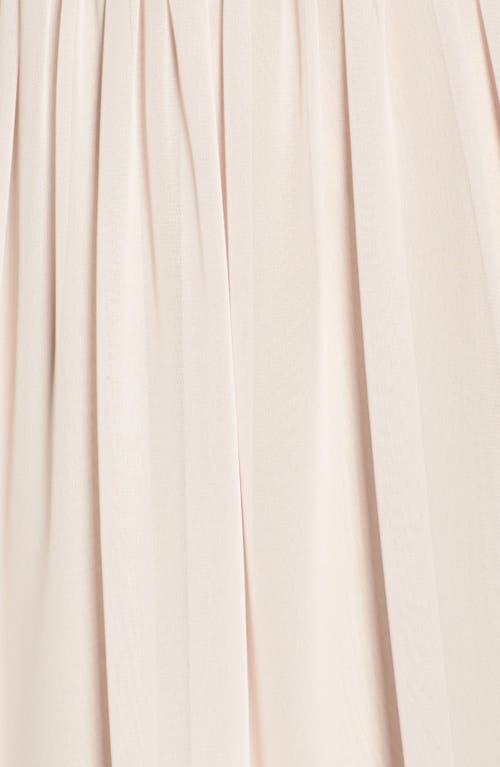 Hayley Paige Occasions Lace & Chiffon Halter Gown In Rose/ Blush/ Cashmere