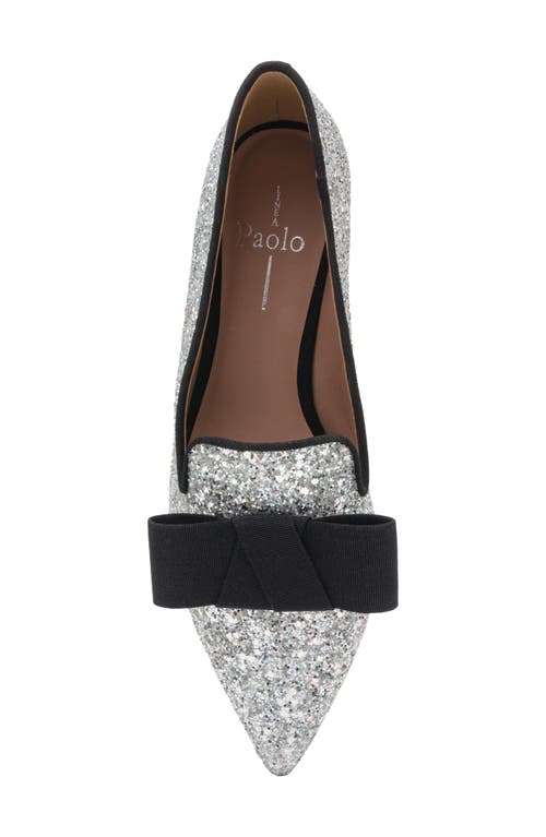 Linea Paolo Melrose Glitter Loafer In Silver/black