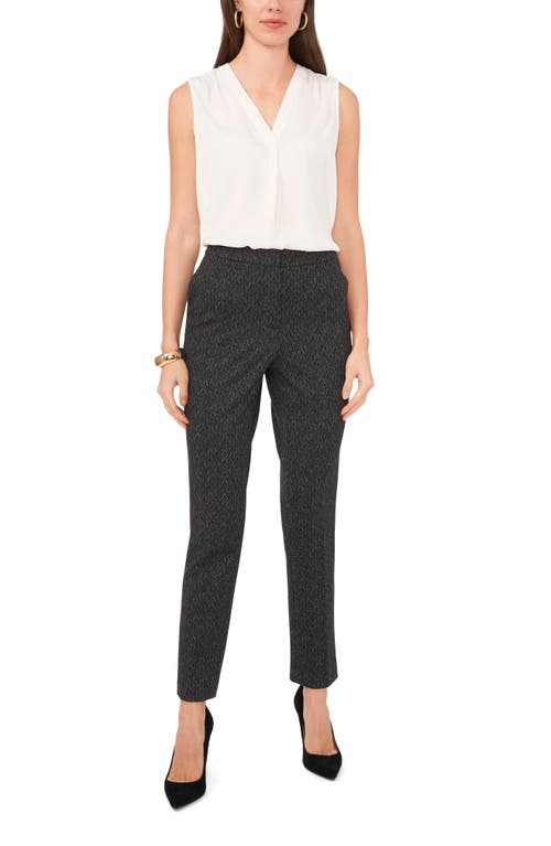 Shop Vince Camuto Herringbone Ankle Pants In Rich Black