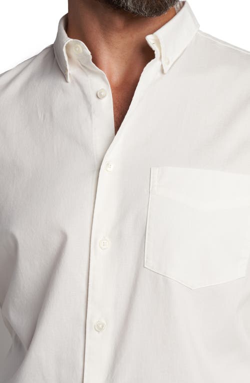 Shop Rowan Henrick Cotton Oxford Button-down Shirt In White