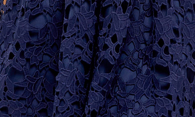 Shop Endless Rose Puff Sleeve Lace Minidress In Navy