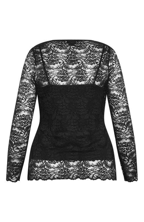 Shop City Chic Selena Lace Top In Black