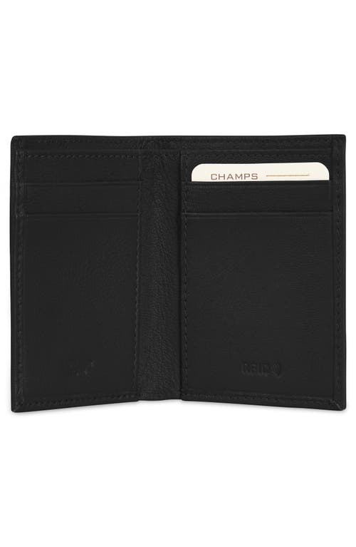 Shop Champs Onyx Leather Rfid Vertical Slim Wallet In Black