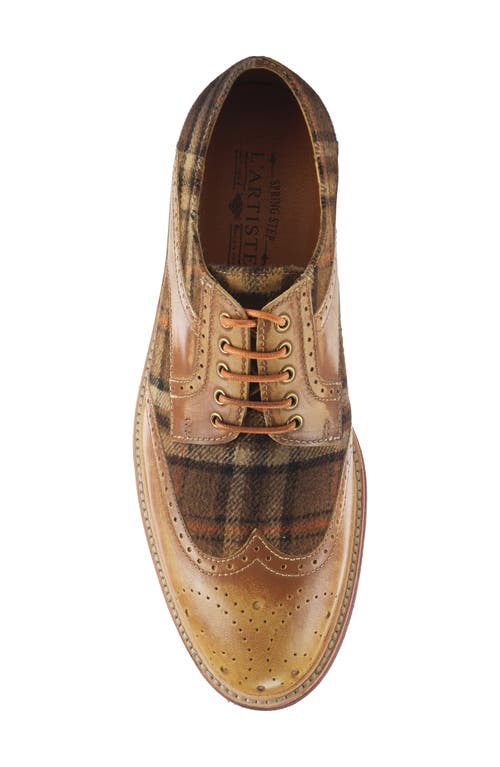 L'artiste By Spring Step Thavo Plaid Derby In Tan Multi