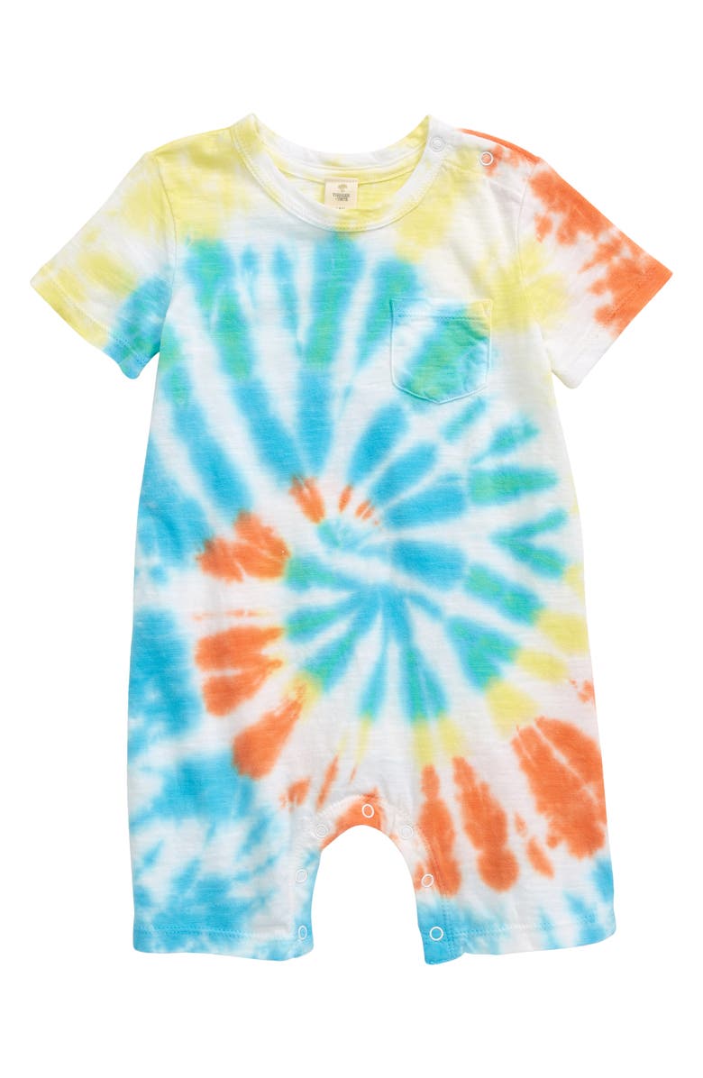 TUCKER + TATE Print Romper, Main, color, ORANGE CHERRY MULTI TIE DYE