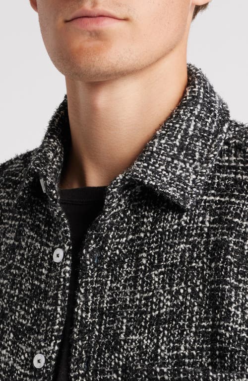 Shop Krost Tweed Long Sleeve Button-up Shirt In Black