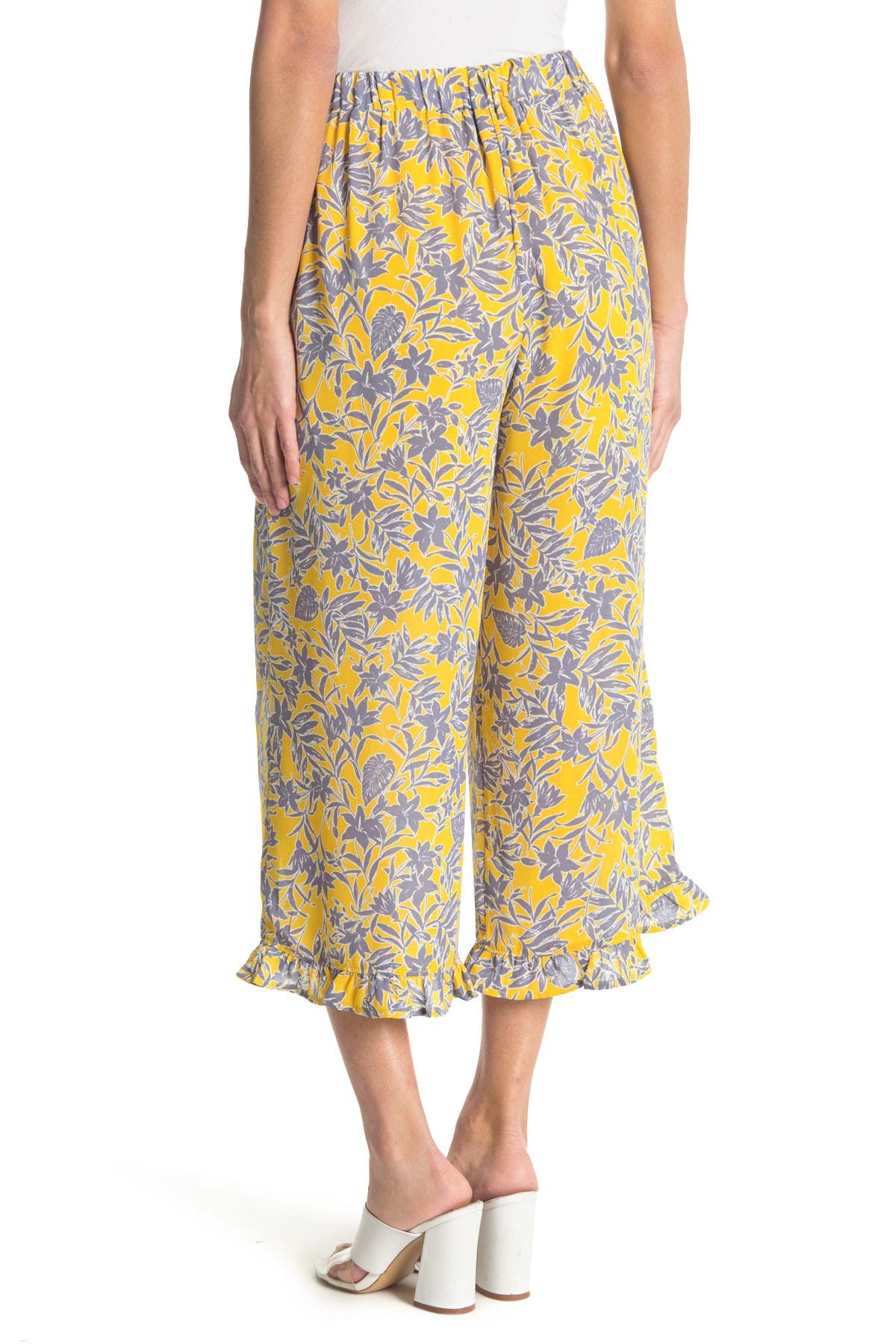 19 Cooper Woven Floral Midi Skirt In Lt Blue/yellow