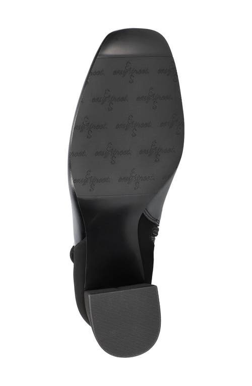 Shop Easy Street Winnipeg Block Heel Bootie In Black/lamy
