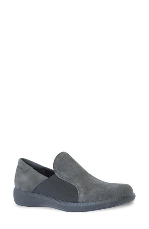 Clay Wedge Slip-On Sneaker in Grey Suede