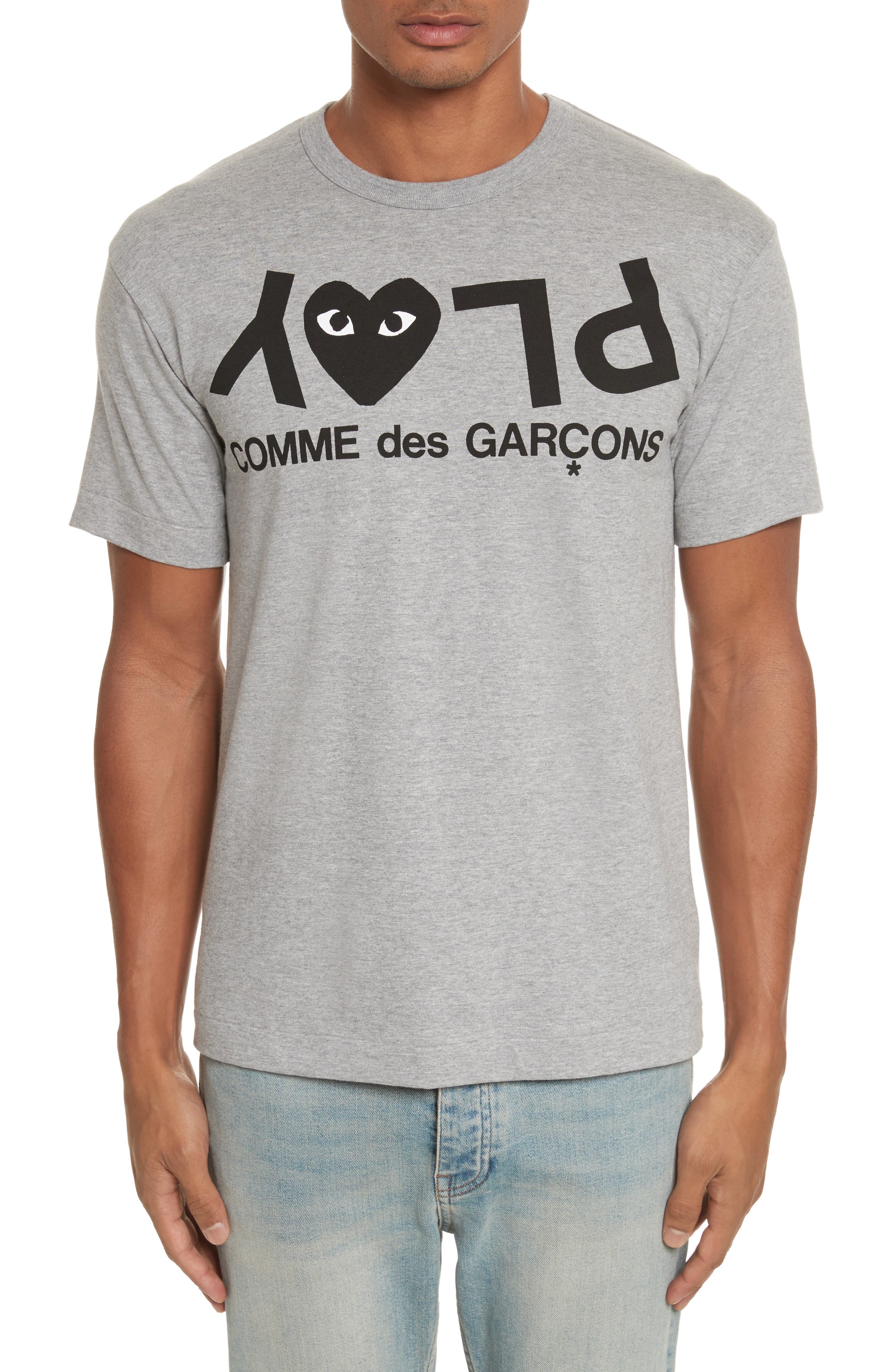 comme des garcons play inverted heart logo tee