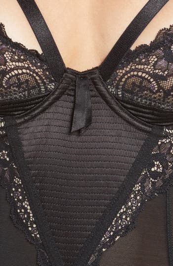 Victoria's Secret Bustier 36D Garter Corset strappy black lace
