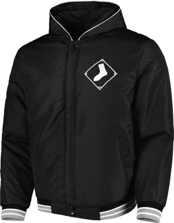 Chicago White Sox Two-Tone Reversible Fleece Hooded Jacket - Black/Grey Small