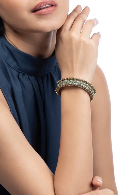 Shop Deepa Gurnani Milani Cuff Bracelet In Teal