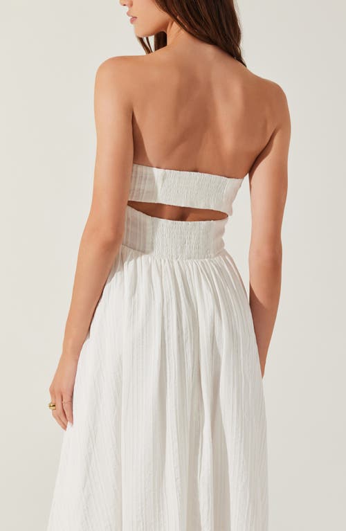 Shop Astr The Label Strapless Bubble Hem Dress In Cream