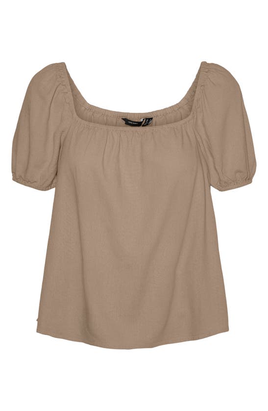 Vero Moda My Milo Puff Sleeve Top In Silver Lining