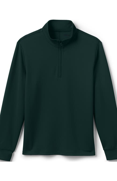 Shop Lands' End School Uniform  Quarter Zip Pullover In Evergreen